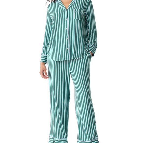 # 17 Gap GapBody Women's Jersey Long-Sleeve Pajama Coat Set - Mysterious Green - Picture 1 of 1